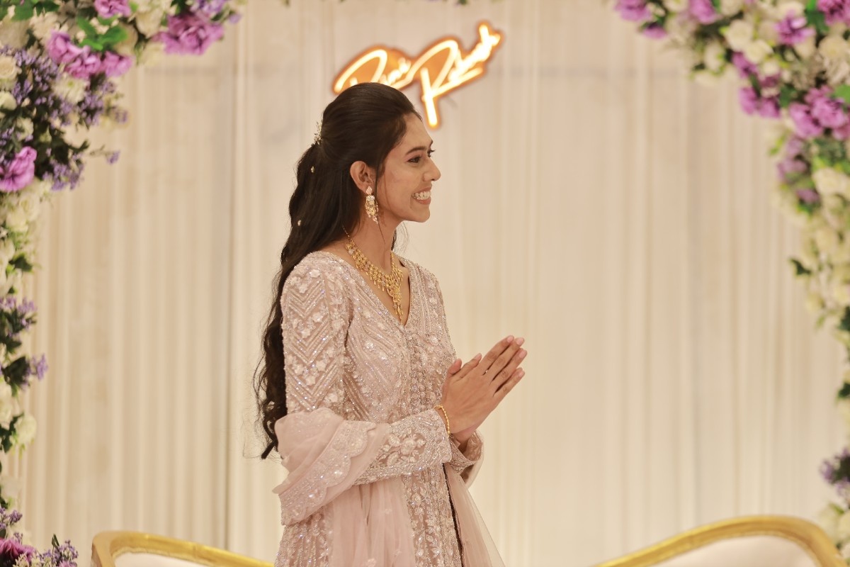 Intimate wedding moment